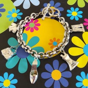 *Best Products Co Inc. Fashionista Silver Link Charm Bracelet Vintage